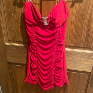 Red mini cocktail dress